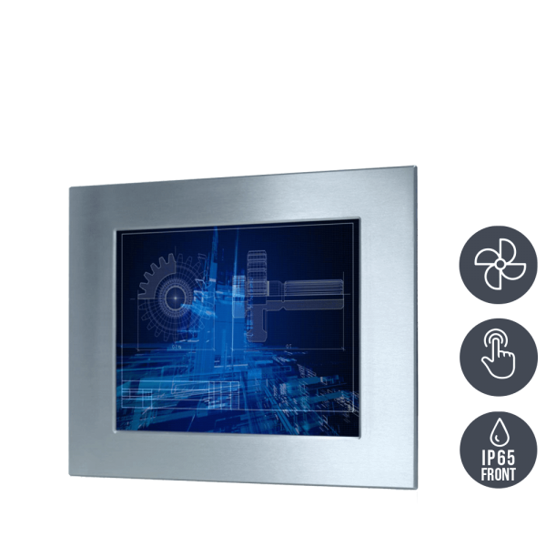 01-Industrie-Panel-PC-WM17PME-Edelstahl-IP65-Einbau-mL.png / TL Produkt-Welten / Panel-PC / Panel Mount (Einbau von vorne) / Touch-Screen für 1-Finger-Bedienung