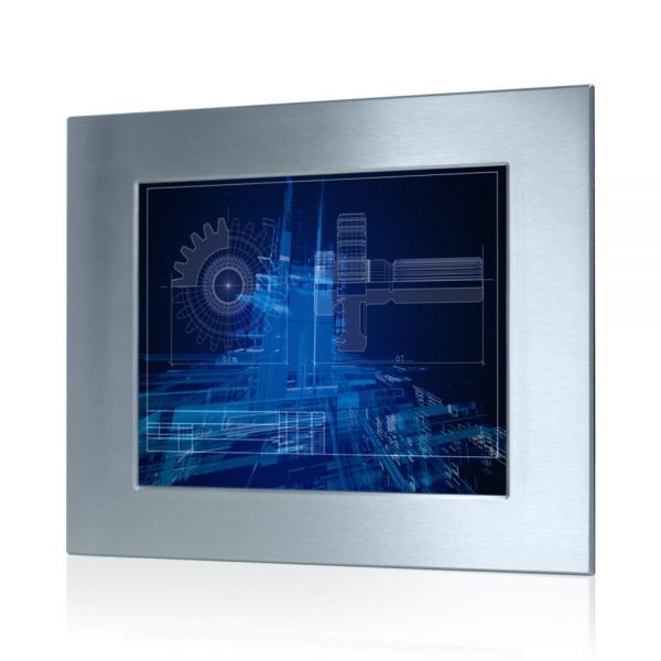 01-Einbau-Industriemonitor-WM17PME-Edelstahl-IP65 / TL Produkt-Welten / Industriemonitor / Panel Mount (Einbau von vorne) / Touch-Screen für 1-Finger-Bedienung