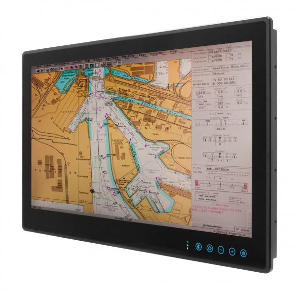 01-Marine-Display-W24L100-MRA1FP.jpg / TL Produkt-Welten / Marine / Panel Mount (Einbau von vorne) / Multitouch-Screen, projiziert-kapazitiv (PCAP)