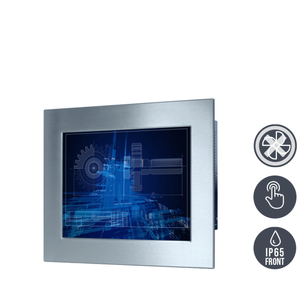 01-Industrie-Panel-PC-WM15PME-Edelstahl-IP65-Einbau-rT.png / TL Produkt-Welten / Panel-PC / Panel Mount (Einbau von vorne) / Touch-Screen für 1-Finger-Bedienung