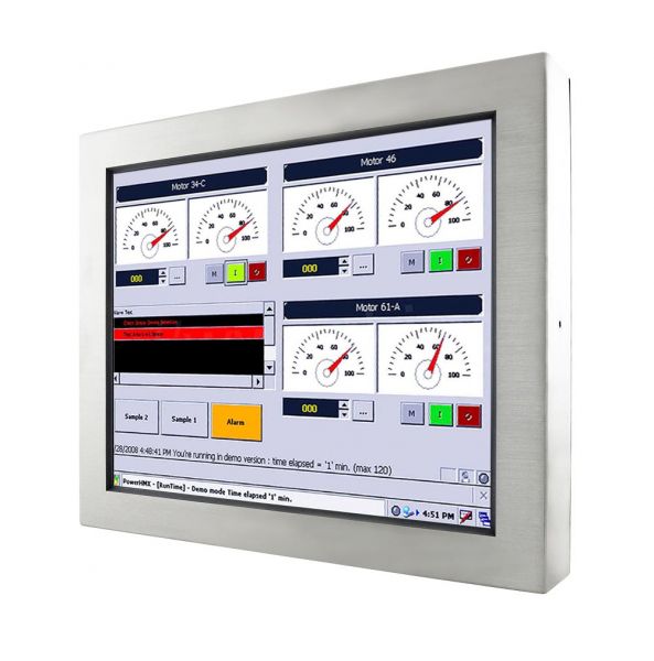 Front-right-WM 19-IB32-ES-GS / TL Produkt-Welten / Panel-PC / Chassis Edelstahl (VESA-Mounting) / ohne Touch-Screen