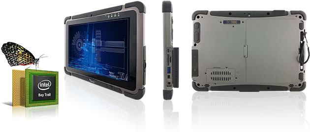 Im IP65-geschützten Gehäuse des Industrie-Tablet-PCs steckt modernste Intel Bay Trail Technologie