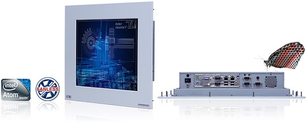 Der SlimLine MS Panel-PC ist mit einer IP65-geschützten Panelmount-Frontplatte und resistivem Touchscreen fertig für industrielle Anwendungen