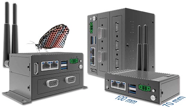 Der EAC Mini Embedded-PC kann in 1, 2 oder 3 Ebenen aufgebaut werden und bietet mit seinen kompakten Abmessungen und bedarfsgerecht erweiterbarem Schnittstellen-Angebot eine ideale kompakte Rechnereinheit für Smart Factory und Industrie-4.0-Anwendungen