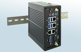 DIN-Rail-Box-PC montiert auf TS35-Hutschiene