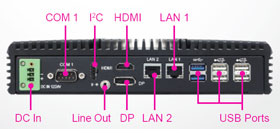 Rückseitig verfügt der Embedded-PC EL1096 über viele Schnittstellen wie 6 USB-Ports