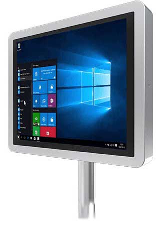 Abgerundete Ecken am Edelstahl-Gehäuse des Panel-PCs