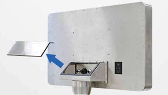 Rückseite mit IP65-geschützter Anschlussbox