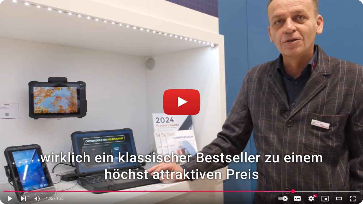 [Video] Lucian Binder präsentiert das M116TG Rugged Tablet auf der SPS-Messe